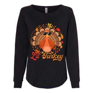 Thanksgiving  Cute Lil Turkey Thanksgiving Womens California Wash Sweatshirt