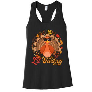 Thanksgiving  Cute Lil Turkey Thanksgiving Women's Racerback Tank