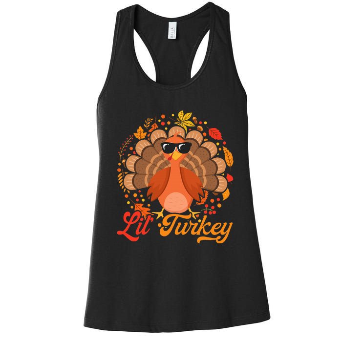 Thanksgiving  Cute Lil Turkey Thanksgiving Women's Racerback Tank