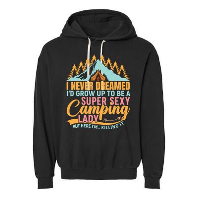 Typography Camping Lover T Garment-Dyed Fleece Hoodie