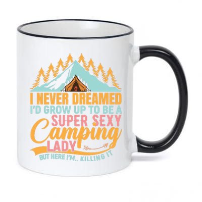 Typography Camping Lover T 11oz Black Color Changing Mug