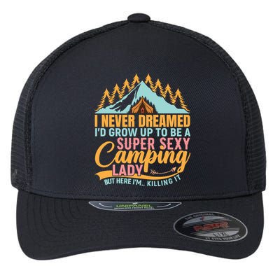 Typography Camping Lover T Flexfit Unipanel Trucker Cap