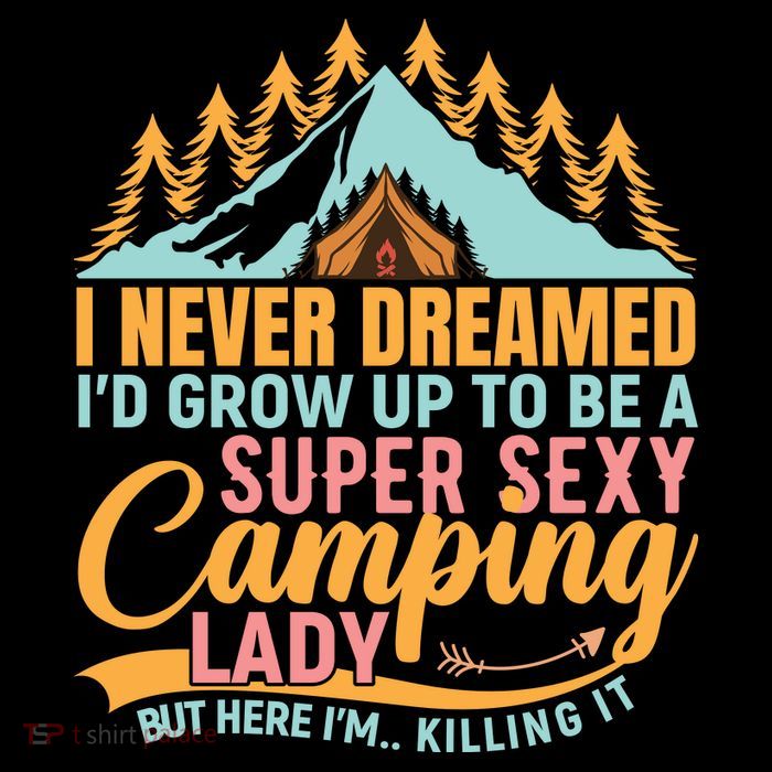 Typography Camping Lover T Tall T-Shirt