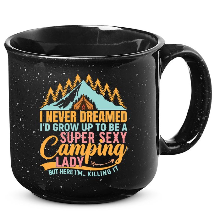 Typography Camping Lover T 15oz Campfire Ceramic Mug