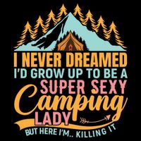 Typography Camping Lover T Drawstring Bag