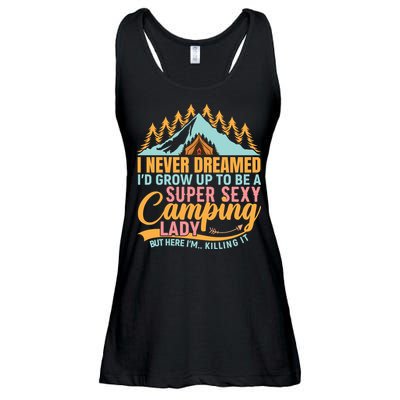 Typography Camping Lover T Ladies Essential Flowy Tank