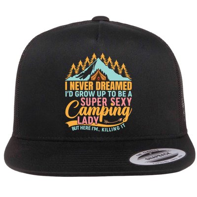 Typography Camping Lover T Flatbill Hat