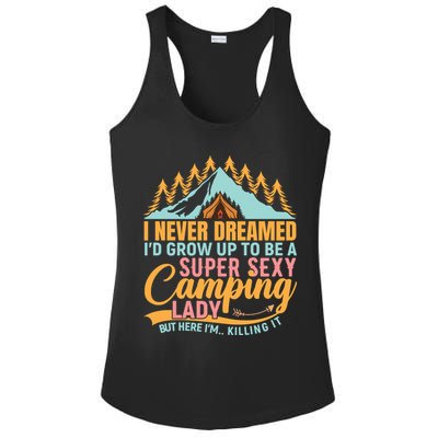 Typography Camping Lover T Ladies PosiCharge Competitor Racerback Tank