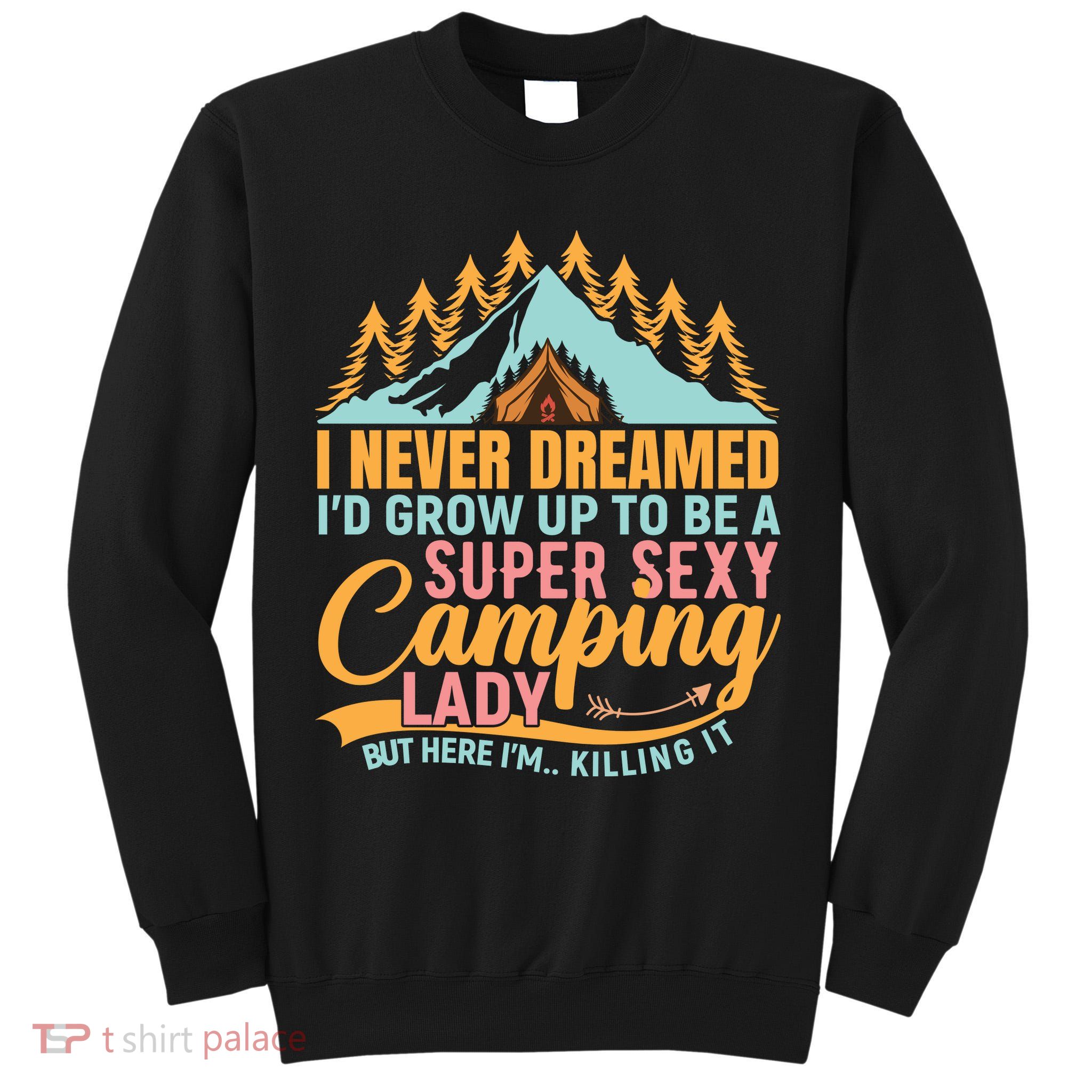 Typography Camping Lover T Tall Sweatshirt
