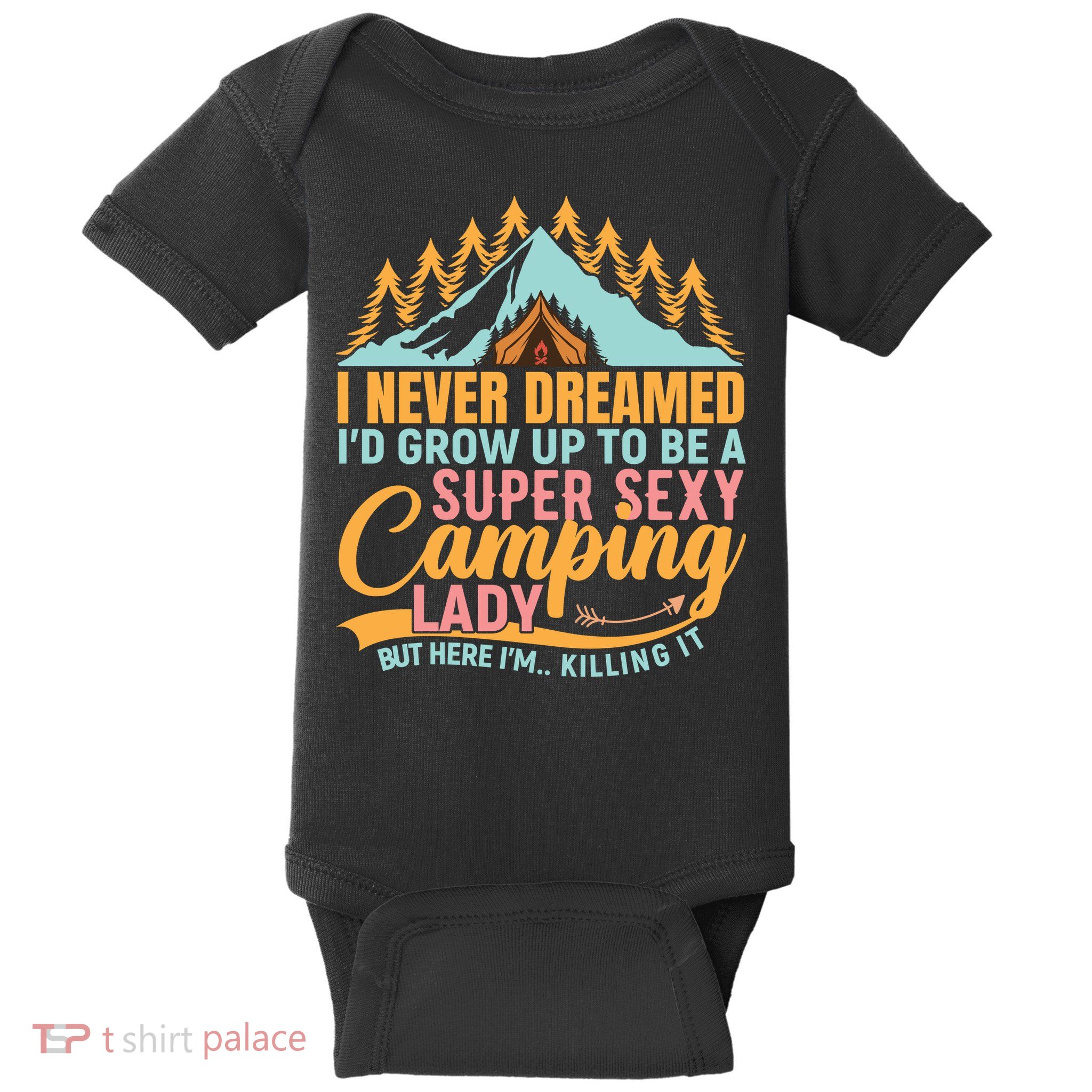 Typography Camping Lover T Baby Bodysuit