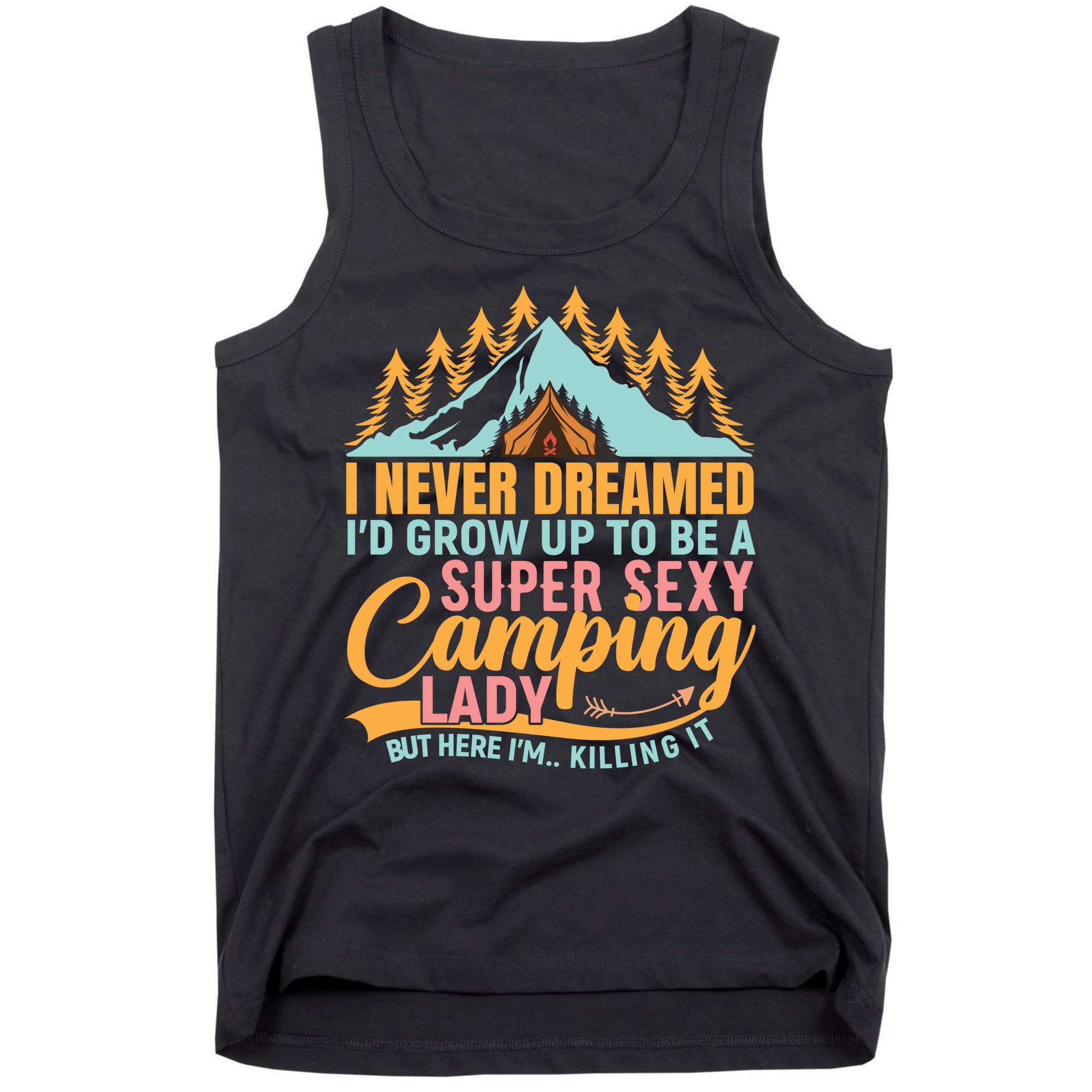 Typography Camping Lover T Tank Top