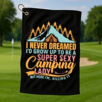 Typography Camping Lover T Golf Towel