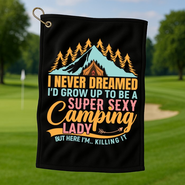 Typography Camping Lover T Golf Towel