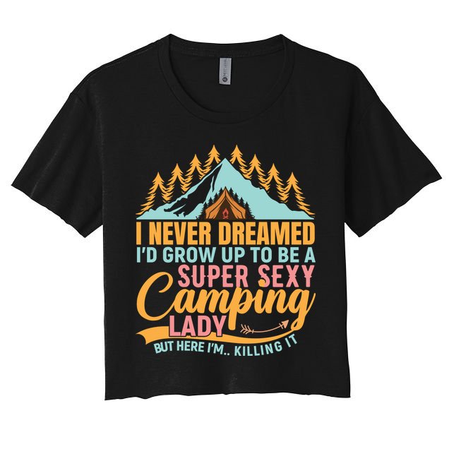 Typography Camping Lover T Crop Top