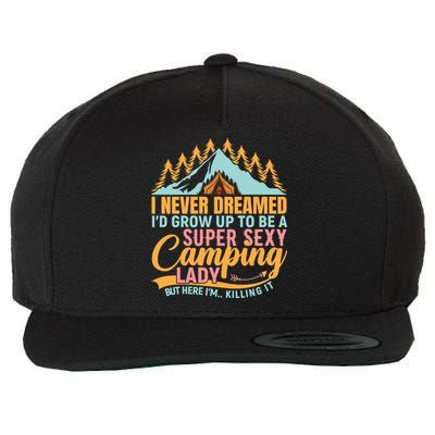 Typography Camping Lover T Wool Snapback Cap