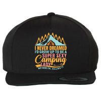 Typography Camping Lover T Wool Snapback Cap