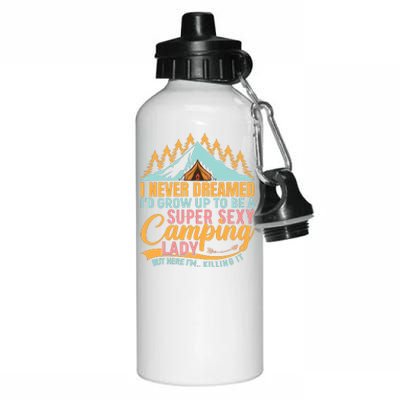 Typography Camping Lover T Aluminum Water Bottle 