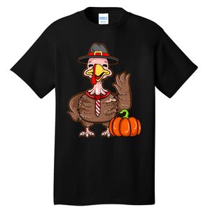 Thanksgiving Cute Little Turkey Pilgrim Pumpkin Fall Funny Tall T-Shirt