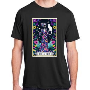 The Cat Lady Tarot Card Halloween Skeleton Skul Occult Magic Adult ChromaSoft Performance T-Shirt