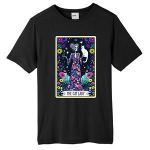 The Cat Lady Tarot Card Halloween Skeleton Skul Occult Magic Tall Fusion ChromaSoft Performance T-Shirt