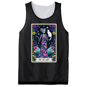 The Cat Lady Tarot Card Halloween Skeleton Skul Occult Magic Mesh Reversible Basketball Jersey Tank