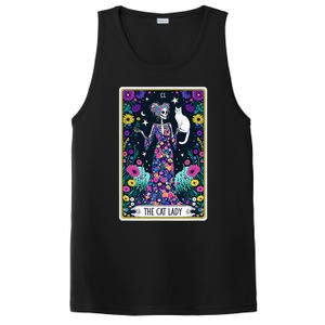 The Cat Lady Tarot Card Halloween Skeleton Skul Occult Magic PosiCharge Competitor Tank