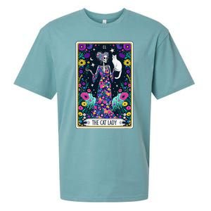 The Cat Lady Tarot Card Halloween Skeleton Skul Occult Magic Sueded Cloud Jersey T-Shirt