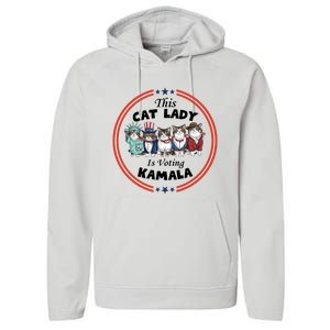 This Cat Lady Voting For Kamala Harris 2024 1st Female President Performance Fleece Hoodie