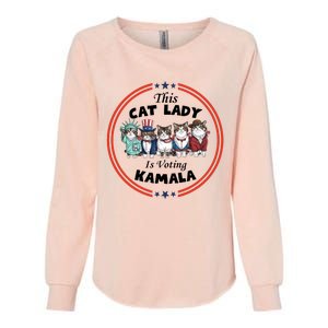 This Cat Lady Voting For Kamala Harris 2024 1st Female President Womens California Wash Sweatshirt