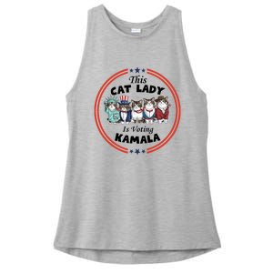 This Cat Lady Voting For Kamala Harris 2024 1st Female President Ladies PosiCharge Tri-Blend Wicking Tank