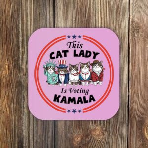 This Cat Lady Voting For Kamala Harris 2024 1st Female President Coaster