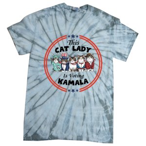 This Cat Lady Voting For Kamala Harris 2024 1st Female President Tie-Dye T-Shirt