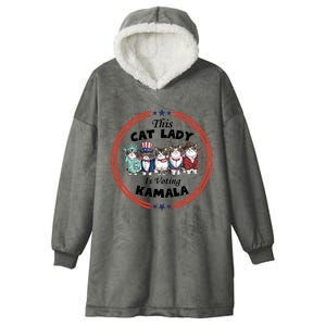 This Cat Lady Voting For Kamala Harris 2024 1st Female President Hooded Wearable Blanket