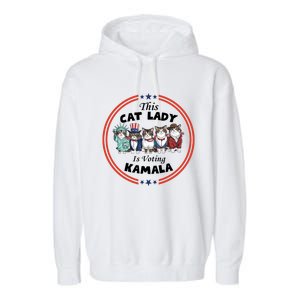 This Cat Lady Voting For Kamala Harris 2024 1st Female President Garment-Dyed Fleece Hoodie