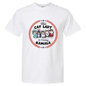 This Cat Lady Voting For Kamala Harris 2024 1st Female President Garment-Dyed Heavyweight T-Shirt