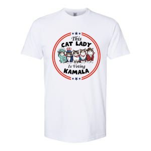 This Cat Lady Voting For Kamala Harris 2024 1st Female President Softstyle CVC T-Shirt