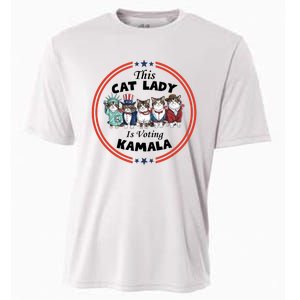 This Cat Lady Voting For Kamala Harris 2024 1st Female President Cooling Performance Crew T-Shirt