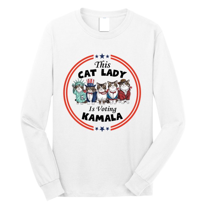 This Cat Lady Voting For Kamala Harris 2024 1st Female President Long Sleeve Shirt