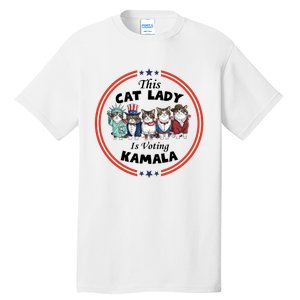 This Cat Lady Voting For Kamala Harris 2024 1st Female President Tall T-Shirt