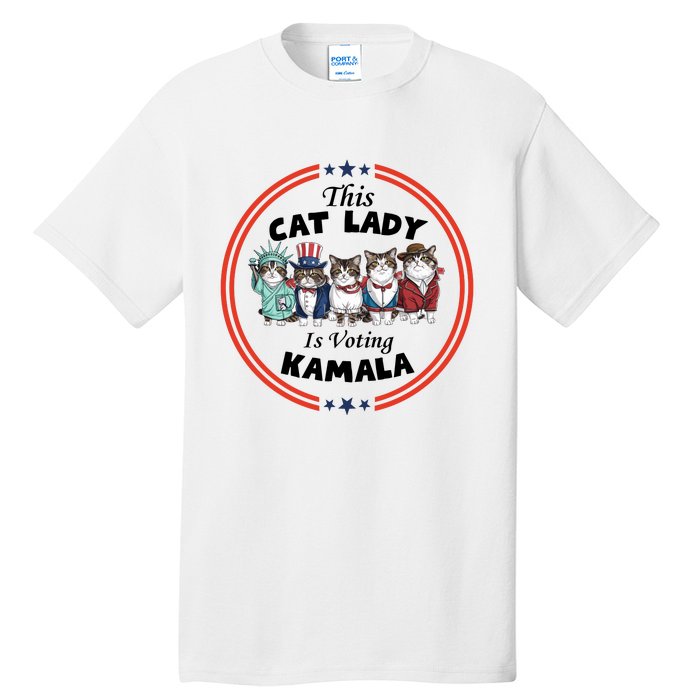 This Cat Lady Voting For Kamala Harris 2024 1st Female President Tall T-Shirt