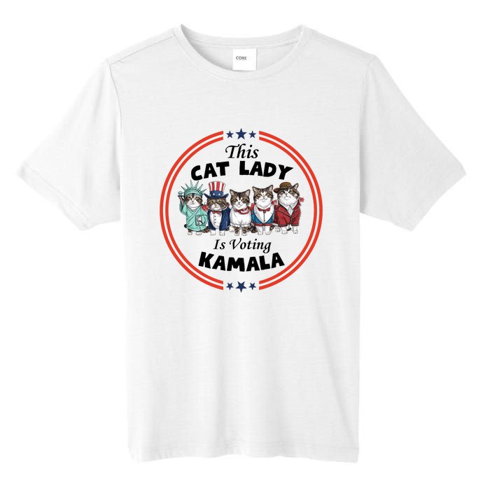 This Cat Lady Voting For Kamala Harris 2024 1st Female President Tall Fusion ChromaSoft Performance T-Shirt