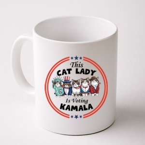 This Cat Lady Voting For Kamala Harris 2024 1st Female President Coffee Mug