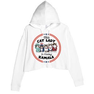 This Cat Lady Voting For Kamala Harris 2024 1st Female President Crop Fleece Hoodie