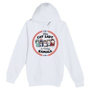 This Cat Lady Voting For Kamala Harris 2024 1st Female President Premium Pullover Hoodie