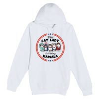 This Cat Lady Voting For Kamala Harris 2024 1st Female President Premium Pullover Hoodie