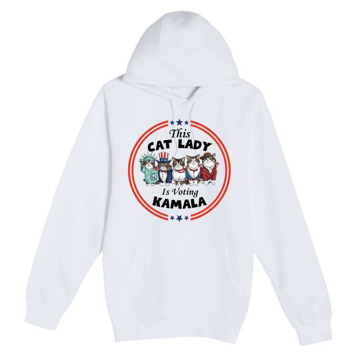 This Cat Lady Voting For Kamala Harris 2024 1st Female President Premium Pullover Hoodie