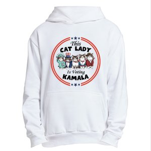 This Cat Lady Voting For Kamala Harris 2024 1st Female President Urban Pullover Hoodie