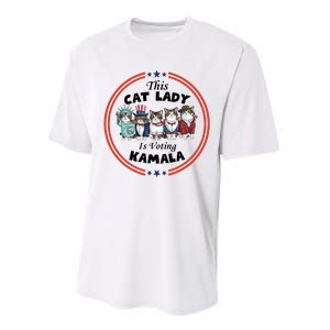 This Cat Lady Voting For Kamala Harris 2024 1st Female President Performance Sprint T-Shirt