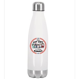 This Cat Lady Voting For Kamala Harris 2024 1st Female President Stainless Steel Insulated Water Bottle