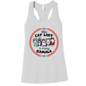 This Cat Lady Voting For Kamala Harris 2024 1st Female President Women's Racerback Tank